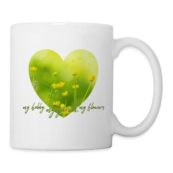 Jardin de cœur jaune avec fleurs jaunes - Mug blanc - blanc - Droite