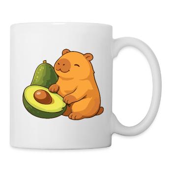 Capybara mit Avocado - Tasse - Weiß - Rechts