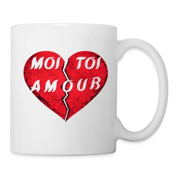 Cœur brisé YOU LOVE ME – Design Saint-Valentin amo - Mug blanc - blanc - Droite