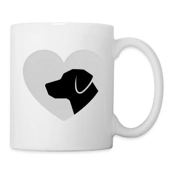 Silhouette de chien en forme de cœur en chemise - Mug blanc - blanc - Droite