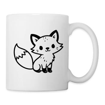 Fuchs Niedlich - Tasse - Weiß - Rechts