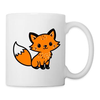 Fuchs Niedlich Comic - Tasse - Weiß - Rechts