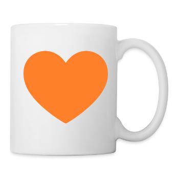 orange heart orange gift valentine's day - Mug - white - Right