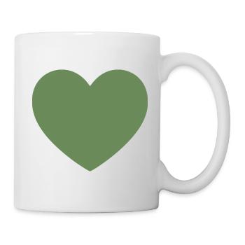 grünes Herz grün Geschenk Valentinstag - Tasse - Weiß - Rechts