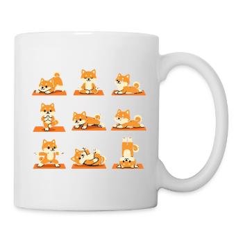 Shiba Inu Yoga Poses for Dog Fans - Mug - white - Right