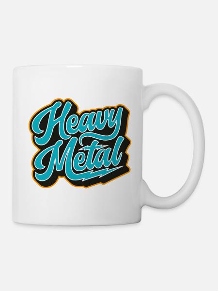 Heavy Metal Retro-Skript - Tasse - Weiß