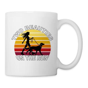 Deux beautés en fuite Dog Retro Design - Mug blanc - blanc - Droite