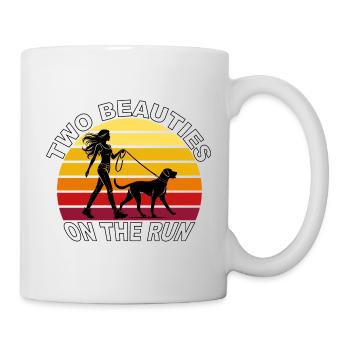Deux beautés en fuite Dog Retro Design - Mug blanc - blanc - Droite