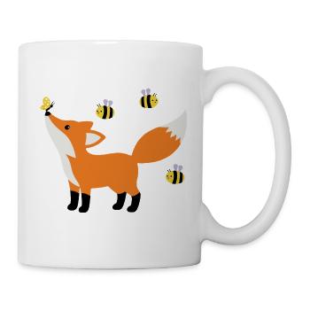 Süßer Fuchs im Sommer minimalistischen Stil - Tasse - Weiß - Rechts