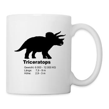 Profil Triceratops – Faits sur les dinosaures - Mug blanc - blanc - Droite