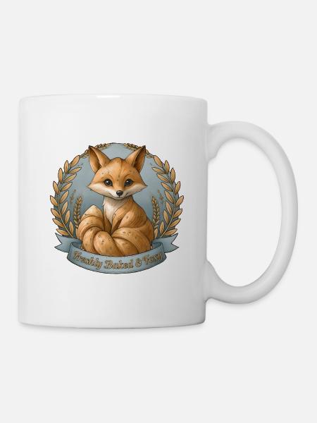 Freshly Baked & Foxy – Fuchs Illustration - Tasse - Weiß