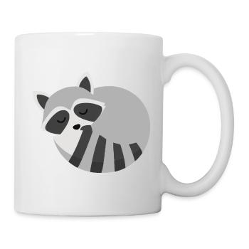 Style minimaliste de raton laveur endormi mignon - Mug blanc - blanc - Droite