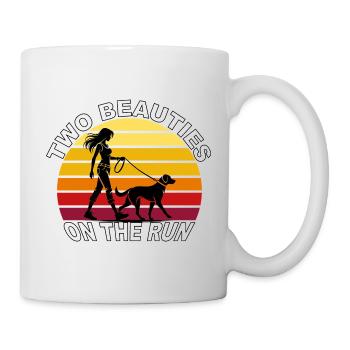 Deux beautés en fuite Dog Retro Design - Mug blanc - blanc - Droite