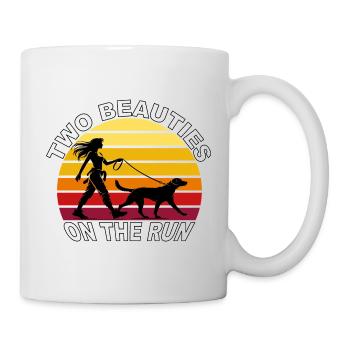 Deux beautés en fuite Dog Retro Design - Mug blanc - blanc - Droite