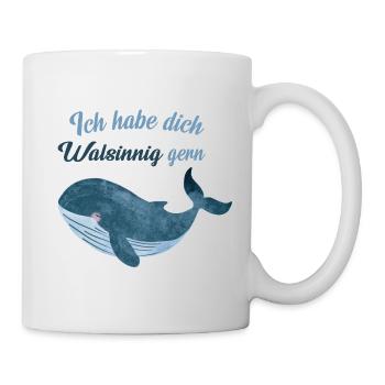 Walsinnig gerne – Lustiger Wal Spruch - Mug blanc - blanc - Droite