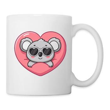 Koala Coeur et Lunettes Cool - Mug blanc - blanc - Droite