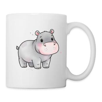 Nilpferd Baby Aquarell Kunst Süß - Tasse - Weiß - Rechts