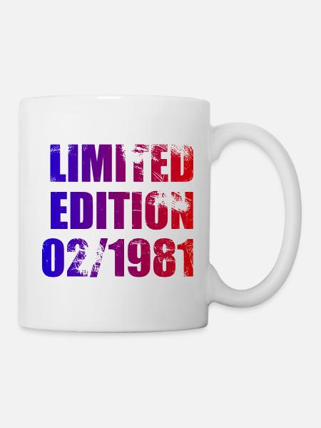 45. Geburtstag Limited Edition 02/1981 - Tasse - Weiß