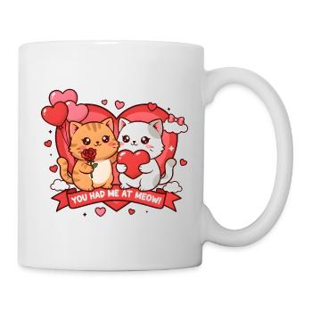 Chats mignons Tu m’as eu à Miaou la Saint-Valentin - Mug blanc - blanc - Droite