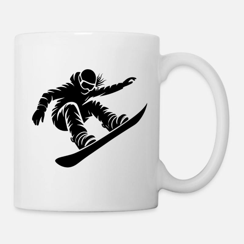 Modern snowboard artwork for women - Mug - white