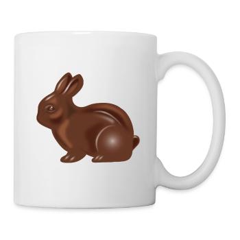 Klassischer Schokoladen-Osterhasen Motiv - Tasse - Weiß - Rechts