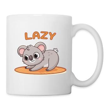Koala Lazy on wooden mat - Mug - white - Right