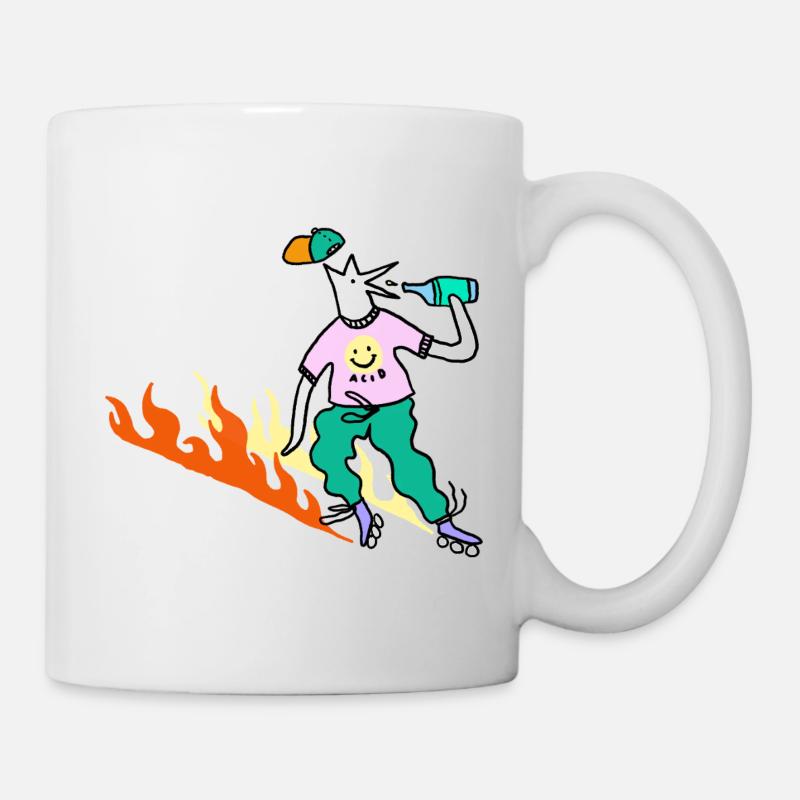 Roller_Skater_on_fire - Mug - white