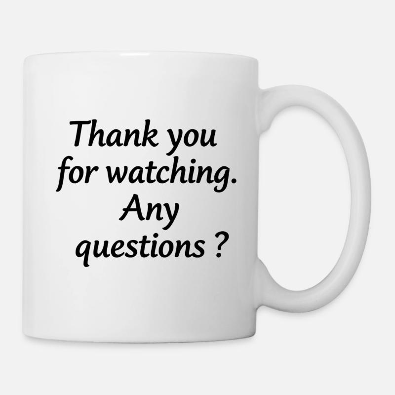Merci d’avoir regardé – des questions ? - Mug blanc - blanc