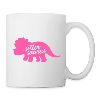 Sistersaurus Drôle de Sœur Dinosaure Tricératops - Mug blanc - blanc - Droite