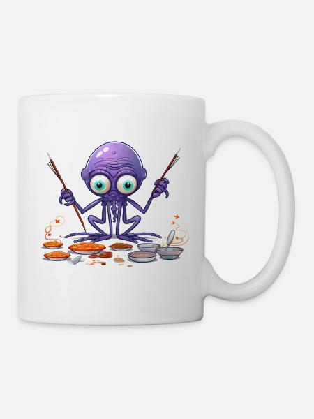 Der Algen-Octopus Küchenchef - Tasse - Weiß