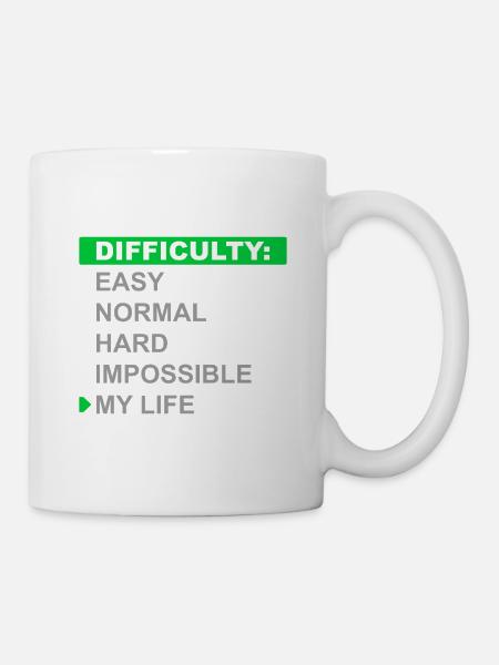 Difficulty Mode – My Life - Mug - white