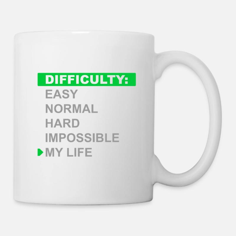 Difficulty Mode – My Life - Mug - white