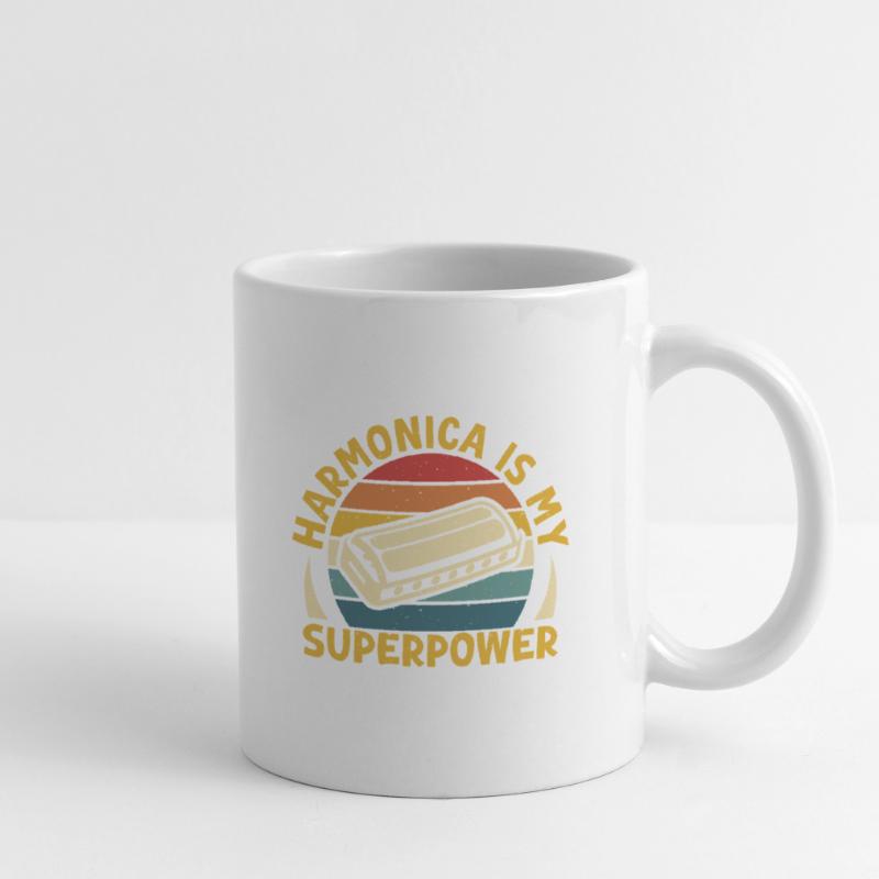 Funny Harmonica Player Is My Superpower Harmonica Tasse