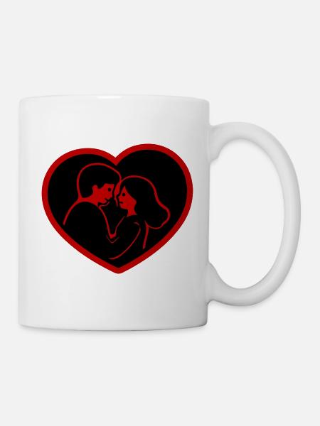 Herz Verliebt Paar - Tasse - Weiß