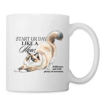 Illustration de l’étirement Cream Cat - Mug blanc - blanc - Droite