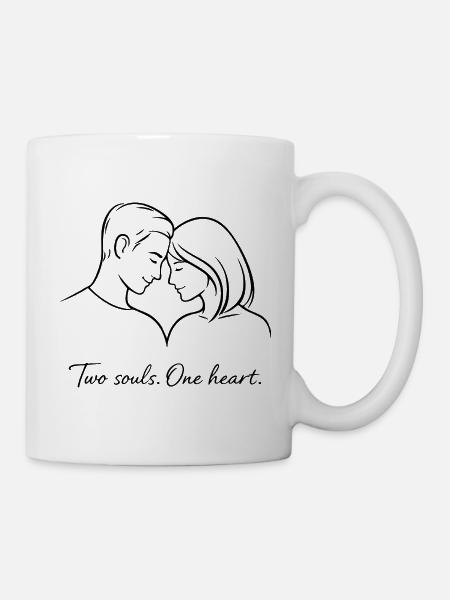 Deux âmes un cœur - Mug blanc - blanc