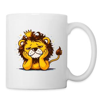 Cute lion with crown – dreamy animal motif - Mug - white - Right