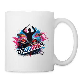 Drummer Power Splash Design  - Tasse - Weiß - Rechts