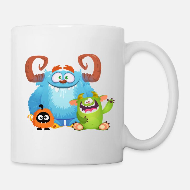 Monster Puschel avec des amis - Mug blanc - blanc