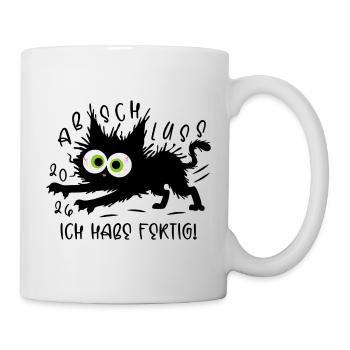 Abschluss 2026 Ich habe fertig Katze - Tasse - Weiß - Rechts