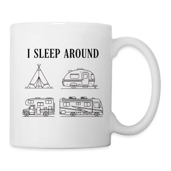 I sleep on the road road trip camper - Mug - white - Right