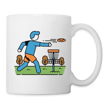 Disc Golf Flying Disc Golfer Disc Golf Basket - Mug - white - Right