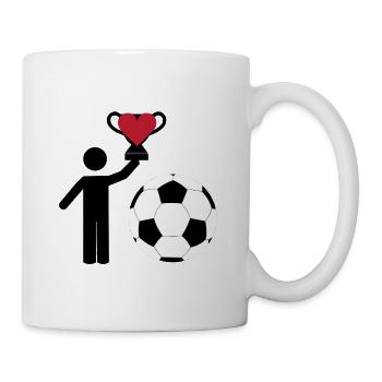 Ich liebe Fußball, ich liebe Fußball. Fußballfans/-liebhaber - Tasse - Weiß - Rechts