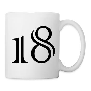 18. 18 JAHRE ALT. 18-JÄHRIGES JUBILÄUM. 18. GEBURTSTAG. - Tasse - Weiß - Rechts