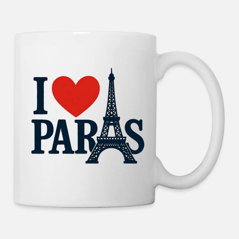 I Love Paris Eiffel Heart - Mug - white