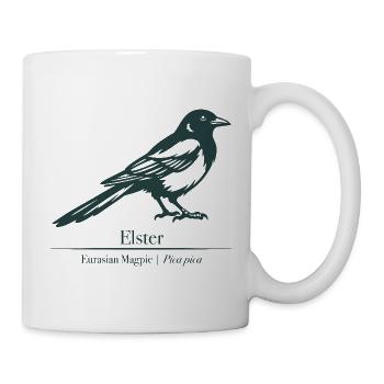 Silhouette de la pie | Ornithologie | Dessin - Mug blanc - blanc - Droite