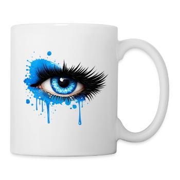 Blue eye in graffiti style - Mug - white - Right