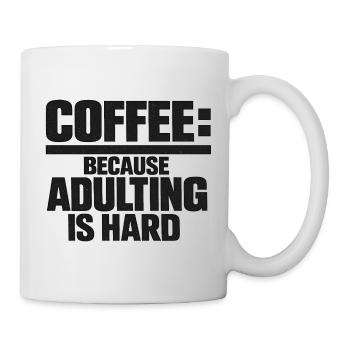 Kaffee Lustiger Spruch Kaffeetrinker Büro Müde - Tasse - Weiß - Rechts