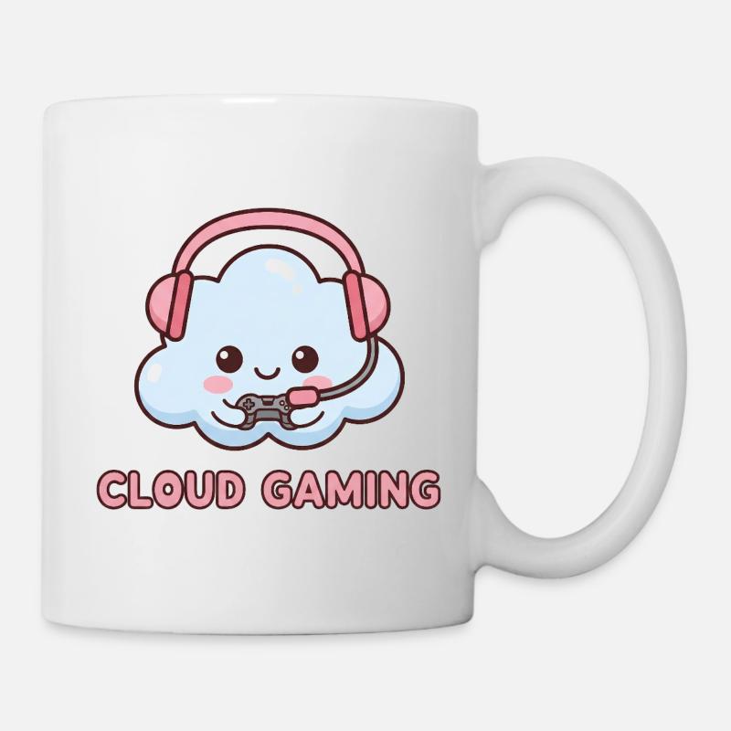 Cloud-Gaming | Niedliche Kawaii Gamer Cloud - Tasse - Weiß