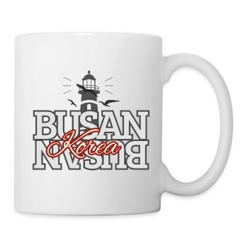 Busan Korea Lighthouse Typography Design - Mug - white - Right